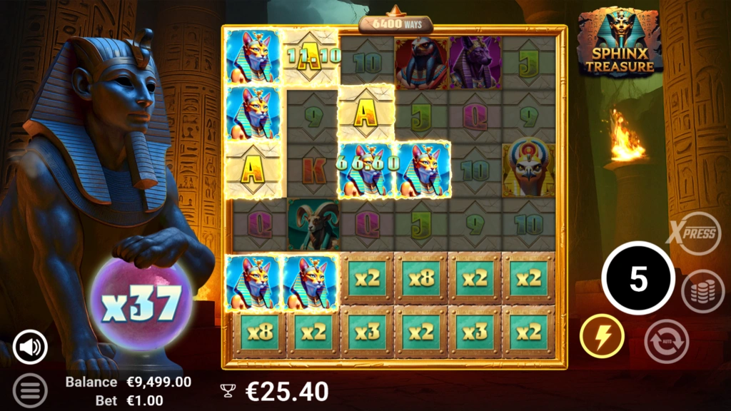Sphinx Treasure - Persistent Multiplier in Free Spins
